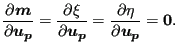 $\displaystyle \frac{\partial \boldsymbol{m} }{\partial \boldsymbol{u_p} }=\frac...
...bol{u_p} } = \frac{\partial \eta }{\partial \boldsymbol{u_p} } =\boldsymbol{0}.$