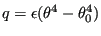 $\displaystyle q = \epsilon (\theta^4-\theta_0^4)$