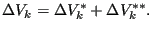 $\displaystyle \Delta V_k = \Delta V_k^* + \Delta V_k^{**}.$