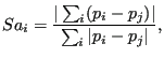 $\displaystyle Sa_i=\frac{\vert \sum_i (p_i -p_j)\vert}{\sum_i \vert p_i - p_j \vert},$