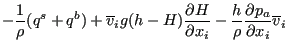 $\displaystyle - \frac{1}{\rho } (q^s + q^b) + \overline{v}_i g(h-H) \frac{\part...
...partial x_i} - \frac{h}{\rho } \frac{\partial p_a}{\partial x_i} \overline{v}_i$