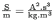 $ \frac{\text{S}}{\text{m}}=\frac{\text{A}^2.\text{s}^3}{\text{kg}.\text{m}^3}$