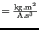 $ = \frac{\text{kg}.\text{m}^2}{\text{A}.\text{s}^3}$