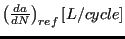 $ \left ( \frac{da}{dN} \right ) _{ref} [L/cycle]$