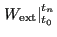 $ \left . W_{\text{ext}} \right \vert _{t_0}^{t_n}$