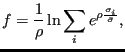 $\displaystyle f=\frac{1}{\rho} \ln \sum_i e^{\rho \frac{\sigma_{i}}{\bar{\sigma}}},$