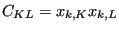 $ C_{KL}=x_{k,K}x_{k,L}$