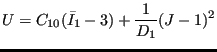 $\displaystyle U=C_{10}(\bar{I}_1-3)+\frac{1}{D_1}(J-1)^2$