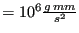 $ = 10^{6} \frac{g\: mm}{s^2 }$