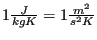 $ 1 \frac{J}{kg K} = 1 \frac{m^2}{ s^2 K}$